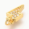 Brass Micro Pave Clear Cubic Zirconia Charms ZIRC-O036-07G-3
