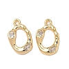 Brass Micro Pave Clear Cubic Zirconia Pendants KK-S531-19G-1