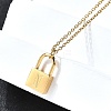 304 Stainless Steel Rolo Chain Pendant Necklaces NJEW-S444-01G-14-4