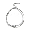 304 Stainless Steel 2-strand Chain Bracelets BJEW-Z077-06P-1
