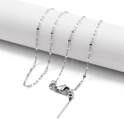 Adjustable 304 Stainless Steel Dapped Chain Necklaces LS-NJEW-K270-02P-1