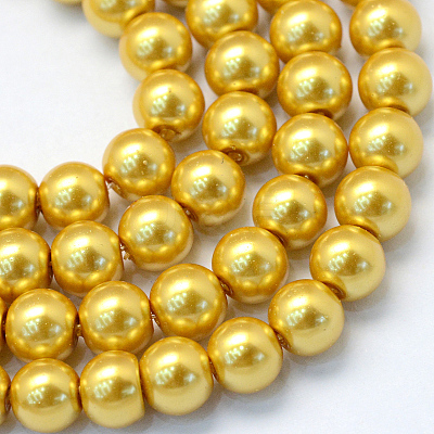 Baking Paint Pearlized Glass Pearl Round Bead Strands HY-Q330-8mm-31-1