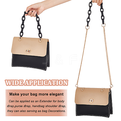Acrylic & Iron Chain Bag Straps FIND-WH0111-378G-1