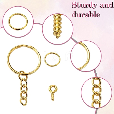 Iron Split Key Rings & Open Jump Rings & Screw Eye Pin Peg Bails Kits DIY-YW0009-10-1