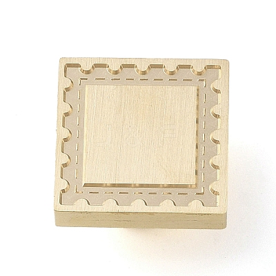 Square Flower Frame Brass Stamp Heads AJEW-M037-06G-01-1
