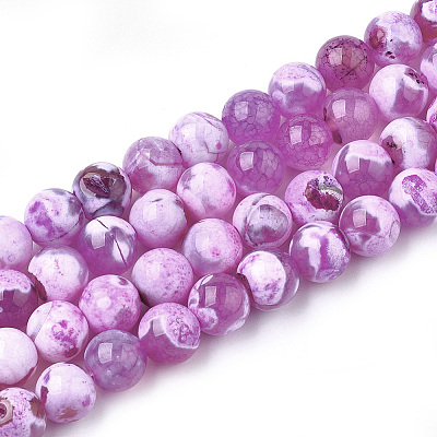 Natural Fire Crackle Agate Beads Strands X-G-S346-8mm-21-1