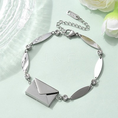 304 Stainless Steel Oval Link Bracelets BJEW-U030-01P-1