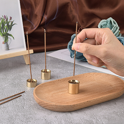 3Pcs 3 Style Brass Incense Burner Holder AJEW-GA0003-75-1