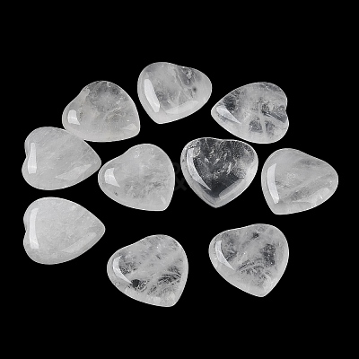 Natural Quartz Crystal Heart Palm Stones G-M416-09F-1