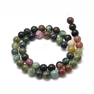 Natural Indian Agate Round Bead Strands X-G-P075-40-10mm-1