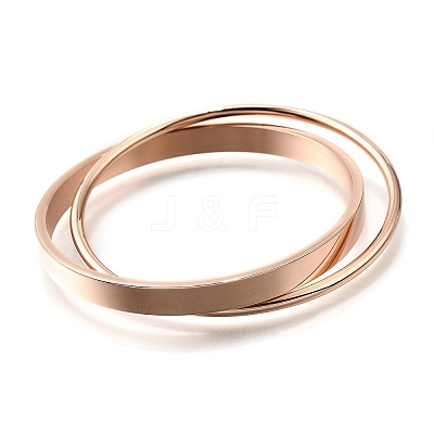 304 Stainless Steel Bangles BJEW-V004-01RG-1