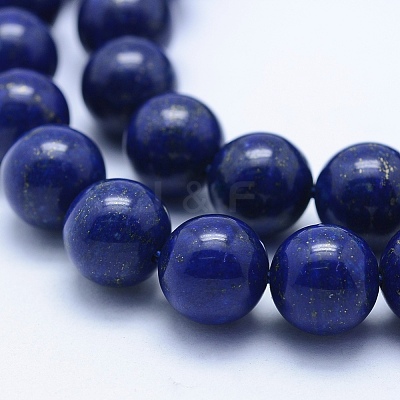 Natural Lapis Lazuli Beads Strands G-P342-01-10mm-A-1