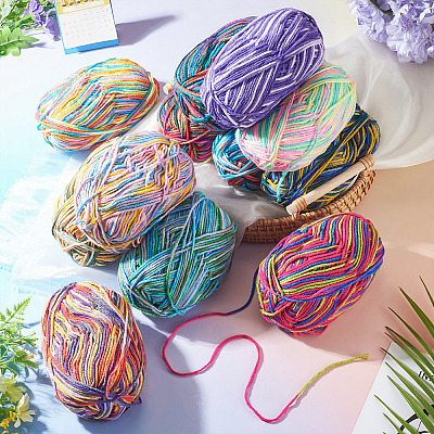 Polyester Fibers Knitting Yarn DIY-TADJ0002-005J-1