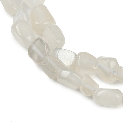 Natural White Moonstone Nuggets Beads Strands G-J335-45-1