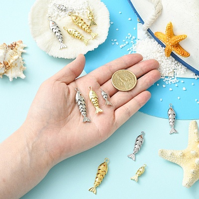 6Pcs 6 Styles Brass Pendants KK-YW0004-59-1