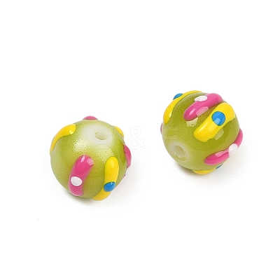 Baking Paint Glass Enamel Beads LAMP-R004-05D-1