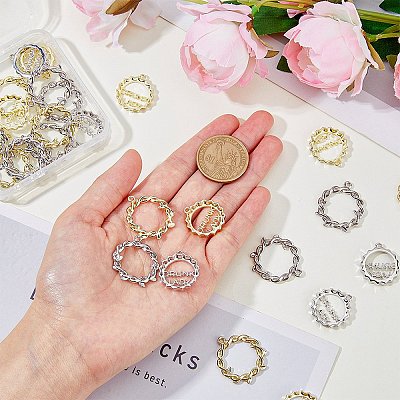 32Pcs 4 Styles Rack Plating Alloy Pendants FIND-FH0006-94-1