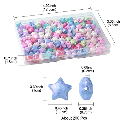 200Pcs Opaque Acrylic Beads TACR-FS0001-50-1