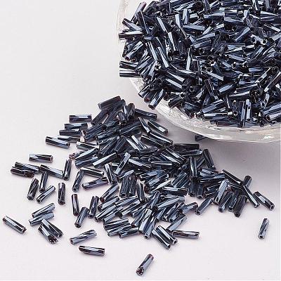 Glass Twisted Bugle Beads SEED-E002-12mm-829#-1