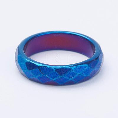 Electroplate Non-Magnetic Synthetic Hematite Rings RJEW-F068-20mm-1