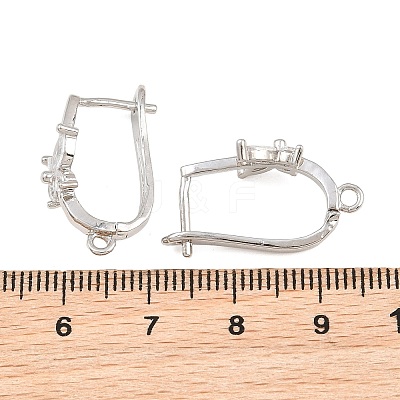 Brass Micro Pave Cubic Zirconia Hoop Earring Findings CU-CBAB5B4-05P-1