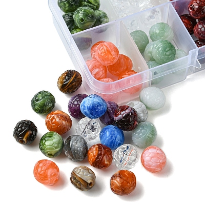 10 Colors 80Pcs Two-tone Opaque Acrylic Beads FIND-FS0002-68-1