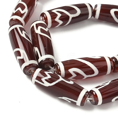 Rice Shape Tibetan Style dZi Beads Strands G-A269-A13-01-1