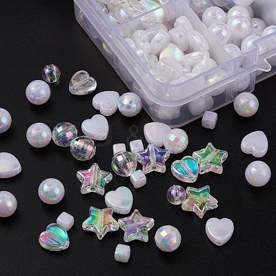 Eco-Friendly Transparent & Opaque Poly Styrene Acrylic Beads Set DIY-YW0005-04-1