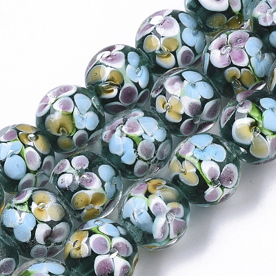 Handmade Lampwork Beads Strands LAMP-T007-04F-1