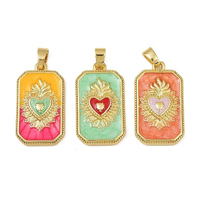 Brass Enamel Pendants KK-L190-008G-1