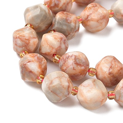 Natural Red Netstone Beads Strands G-U023-A13-01-1
