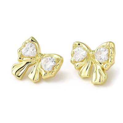 Brass Stud Earrings EJEW-D109-05G-1