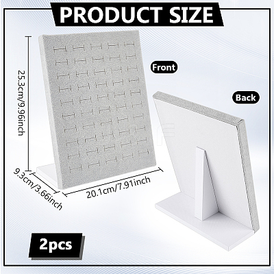 50-Slot Velvet with Sponge L Shaped Stud Earring Display Stands EDIS-WH0011-08A-1