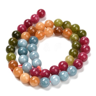 Natural White Jade Beads Strands G-Z097-A01-8mm-C-1