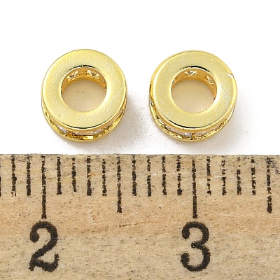 Brass Cubic Zirconia Spacer Beads KKB-L215-020G-1