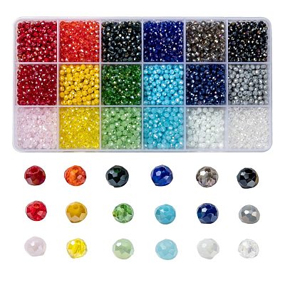 18 Colors Electroplate Glass Beads EGLA-X0006-03B-4mm-1