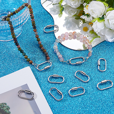 10Pcs Alloy Screw Carabiner Lock Charms FIND-DC0008-32P-1