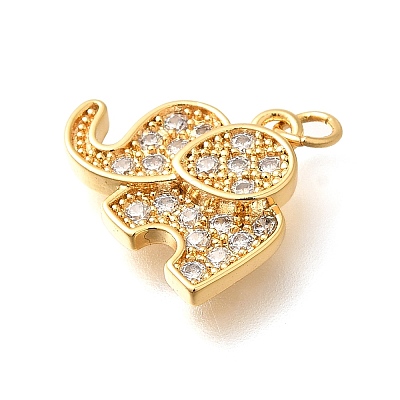 Brass Micro Pave Cubic Zirconia Pendants KK-K294-12G-1