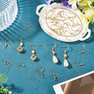 40Pcs 4 Styles 304 Stainless Steel Earring Hooks STAS-TADJ0001-05G-1