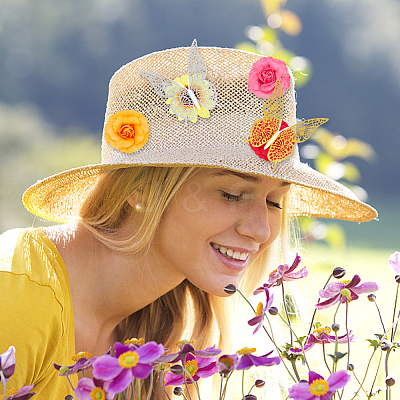 Silk Artificial Flower Heads AJEW-GA0006-23-1