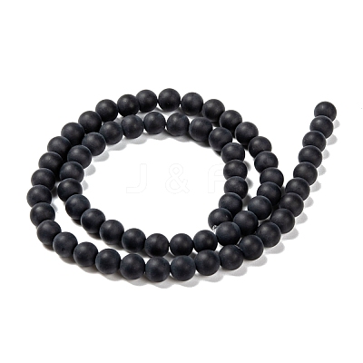 Dyed & Heated Natural Black Agate Bead Strands X-G-H056-6mm-1