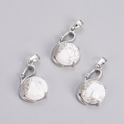 Natural Howlite Pendants G-L512-N10-1