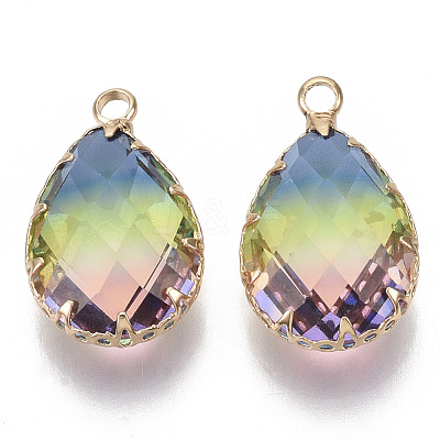K9 Glass Imitation Tourmaline Pendants X-GLAA-Q069-02F-1