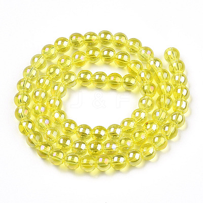 Electroplate Transparent Glass Beads Strands GLAA-T032-T10mm-AB12-1