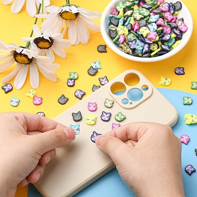 105g 7 Colors Handmade Polymer Clay Cabochons CLAY-CJ0001-65-1
