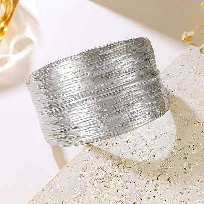 304 Stainless Steel Cuff Bangles for Women BJEW-P362-03P-1
