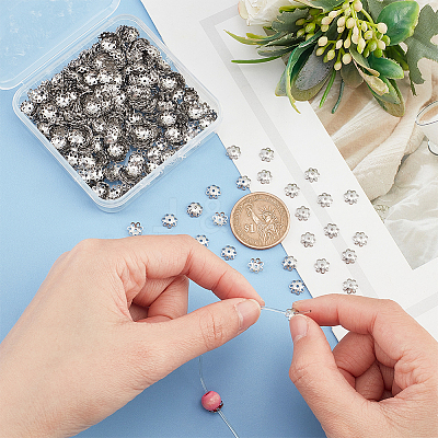 1000Pcs 304 Stainless Steel Bead Caps STAS-DC0012-14-1