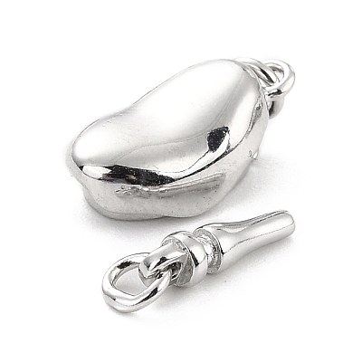 Anti-Tarnish Rhodium Plated 925 Sterling Silver Box Clasps STER-Z001-105B-S-1