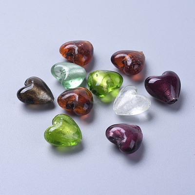Handmade Silver Foil Glass Beads SLH20MMY-1-1