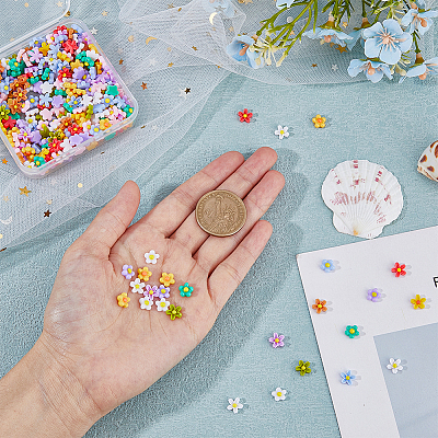 340Pcs 14 Styles Flower & Sakura Resin Cabochons FIND-FH0007-43-1